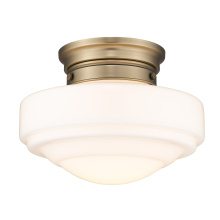 Golden Canada 0508-SF MBS-VMG - Golden Lighting Ingalls 1-light 12in Semi-Flush Mount in Modern Brass and Vintage Milk Glass